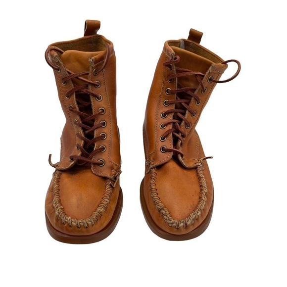 Ronnie Fieg By Sebago Brown Whip Stitch Lace Up Boots Size 8 Men's - Picture 3 of 11